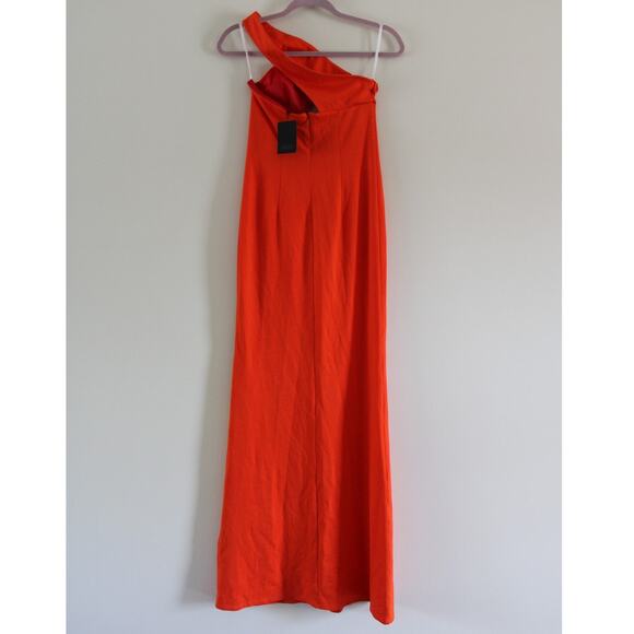 NWT NBD Revolve One Shoulder Cut Out Center Long Maxi Dress Formal Orange Small - Picture 4 of 7